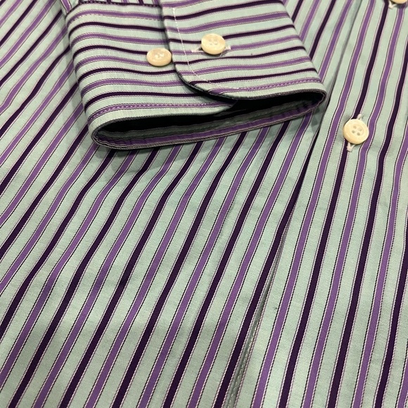 [39/US15.5]Etro Purple Strips Dress Shirt- Italy - Picture 3 of 11